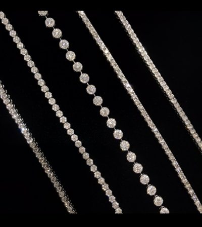 Various 10k & 14k White Gold Diamond Tennis Bracelets