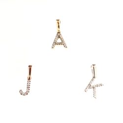 10k Gold & Diamond Dainty Initial Pendants