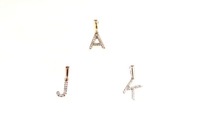 10k Gold & Diamond Dainty Initial Pendants
