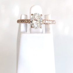 Custom 14k Gold Oval Engagement Ring