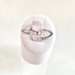 Sterling Silver & Cubic Zirconia Bow Wrap Ring
