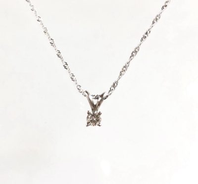 10k-14k Gold Diamond Solitaire Necklace