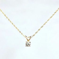 10k- 14k Gold Diamond Solitaire Necklace