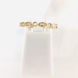 14k Yellow Gold Marquise & Round Shaped Diamond Ring