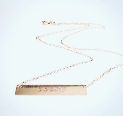 Laser Engraved Rose Gold Nameplate - Image 2