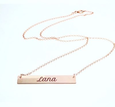 Laser Engraved Rose Gold Nameplate