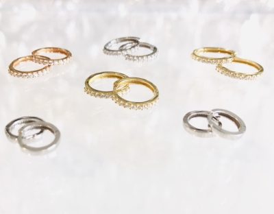 10k Cubic Zirconia & High Polish Huggies