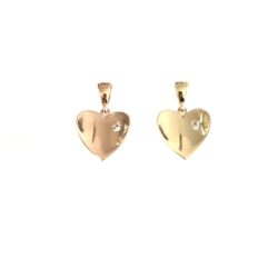 10k Gold Heart & Cubic Zirconia Pendants