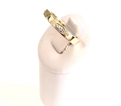 Custom 14k 3mm Yellow Gold & Diamond Bohemian Wedding Band