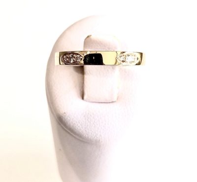 Custom 14k 3mm Yellow Gold & Diamond Bohemian Wedding Band - Image 2