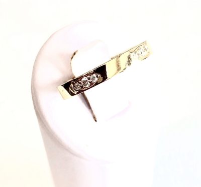 Custom 14k 3mm Yellow Gold & Diamond Bohemian Wedding Band - Image 3
