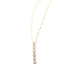 10k Gold Cubic Zirconia Bezel Set Necklace