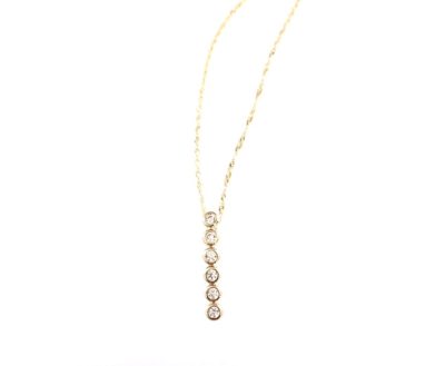 10k Gold Cubic Zirconia Bezel Set Necklace