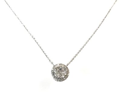 Custom 14k White Gold Diamond Necklace