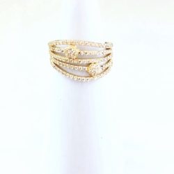 10k Gold & Cubic Zirconia  Cocktail Ring