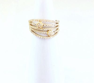 10k Gold & Cubic Zirconia  Cocktail Ring