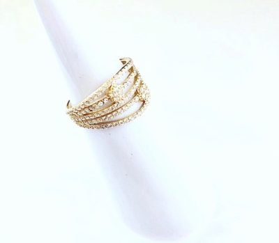 10k Gold & Cubic Zirconia  Cocktail Ring - Image 2