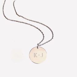 Sterling Silver Engravable Disc Necklace
