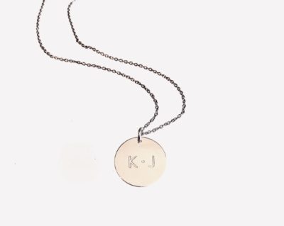 Sterling Silver Engravable Disc Necklace