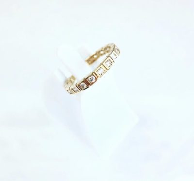 10k Gold Squared & Cubic Zirconia Stackable Ring - Image 2