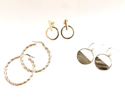 Various 10k Gold Detailed Hoops