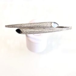 White Gold & Cubic Detailed Bangle