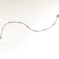10k Gold Marquises & Round Baguette Diamond Tennis Bracelet