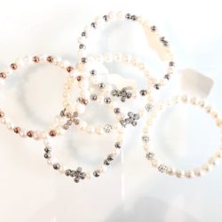 Girls Freshwater Pearl & Crystal Beaded Bracelets