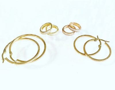 10k Flat Hoops & Micro Pavé Huggies