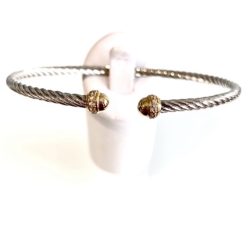 Sterling Silver & Gold Plated Detailed Cuff