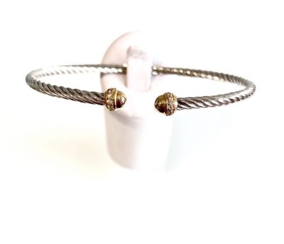 Sterling Silver & Gold Plated Detailed Cuff