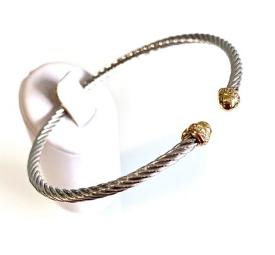 Sterling Silver & Gold Plated Detailed Cuff - Image 2