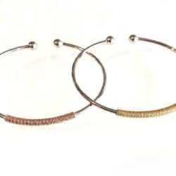 Sterling Silver with Rose & Gold Plated  Detailed Cuff