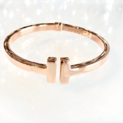 Sterling Silver & Rose Gold Plated High Polishes Bangle