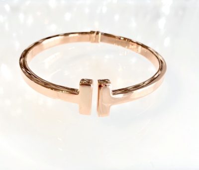 Sterling Silver & Rose Gold Plated High Polishes Bangle