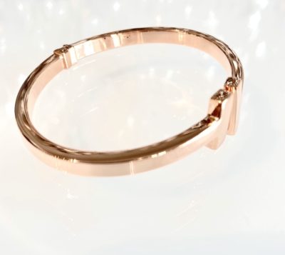 Sterling Silver & Rose Gold Plated High Polishes Bangle - Image 2