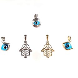 10k Gold Evil Eye & Hasma Pendants