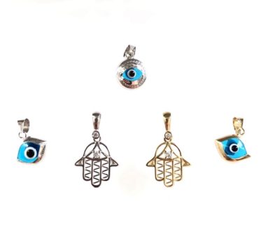 10k Gold Evil Eye & Hasma Pendants