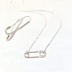 Sterling Silver & Cubic Zirconia’Paper Clip’ Set