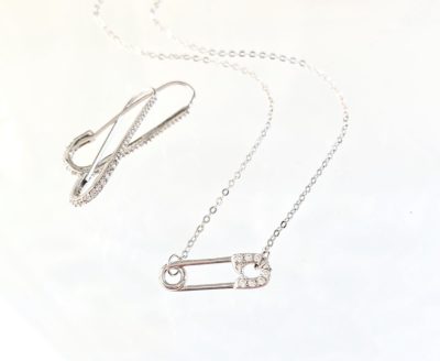Sterling Silver & Cubic Zirconia’Paper Clip’ Set