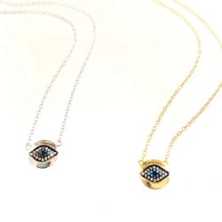 Sterling Silver & Cubic Evil Eye Necklaces