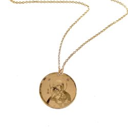 Gold Filled Image Engraved Disc Necklace