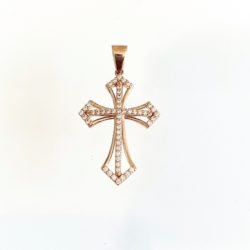 Rose Gold & Cubic Zirconia Cross