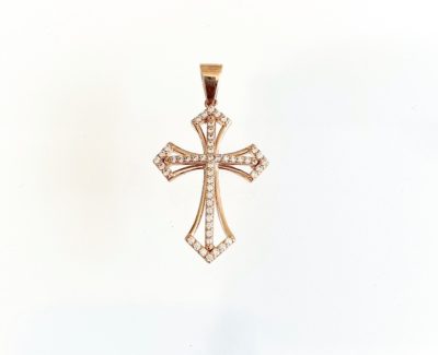 Rose Gold & Cubic Zirconia Cross