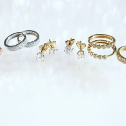 Various 10k Gold Huggies & Cubic Studs