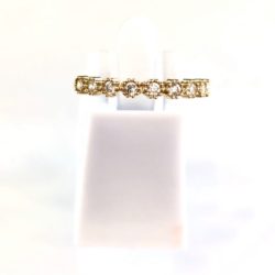 10k Gold & Cubic Zirconia Boho Floral Stackable Ring