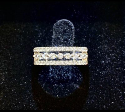 14k Custom Detailed Round Brilliant Cut CVD Diamond Ring - Image 5