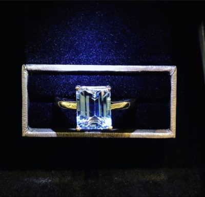 Custom 14k Emerald Cuz Blue Topaz Cocktail Ring - Image 5