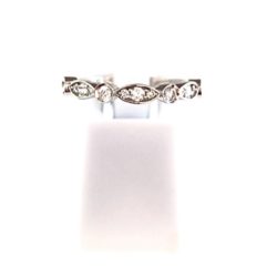 10k Gold sleek Marquise & Round Diamond Ring