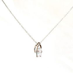 Sterling Silver & Oval Cubic Zirconia Necklace
